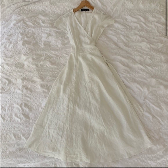 New Ralph Lauren Maxi White Linen Long Dress - Picture 4 of 13